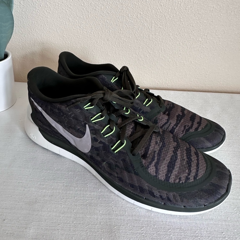 NIKE Barefoot Running 5.0 Gray/Green Mesh lace Up Athletic Sneakers Men’s 15 - Picture 3 of 15